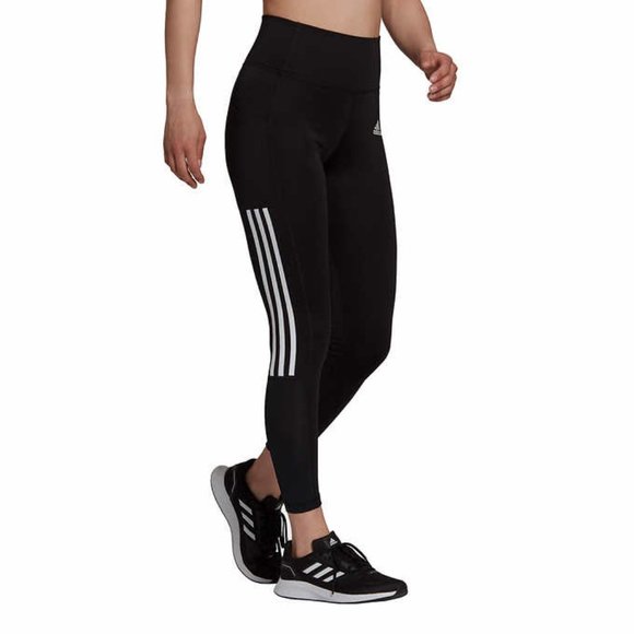 NWT BLACk adidas‎ Ladies' 3-Stripe Tight with Mesh - Picture 2 of 10